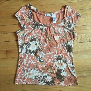 Orange paisley cap sleeve tee